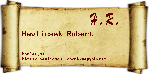 Havlicsek Róbert névjegykártya
